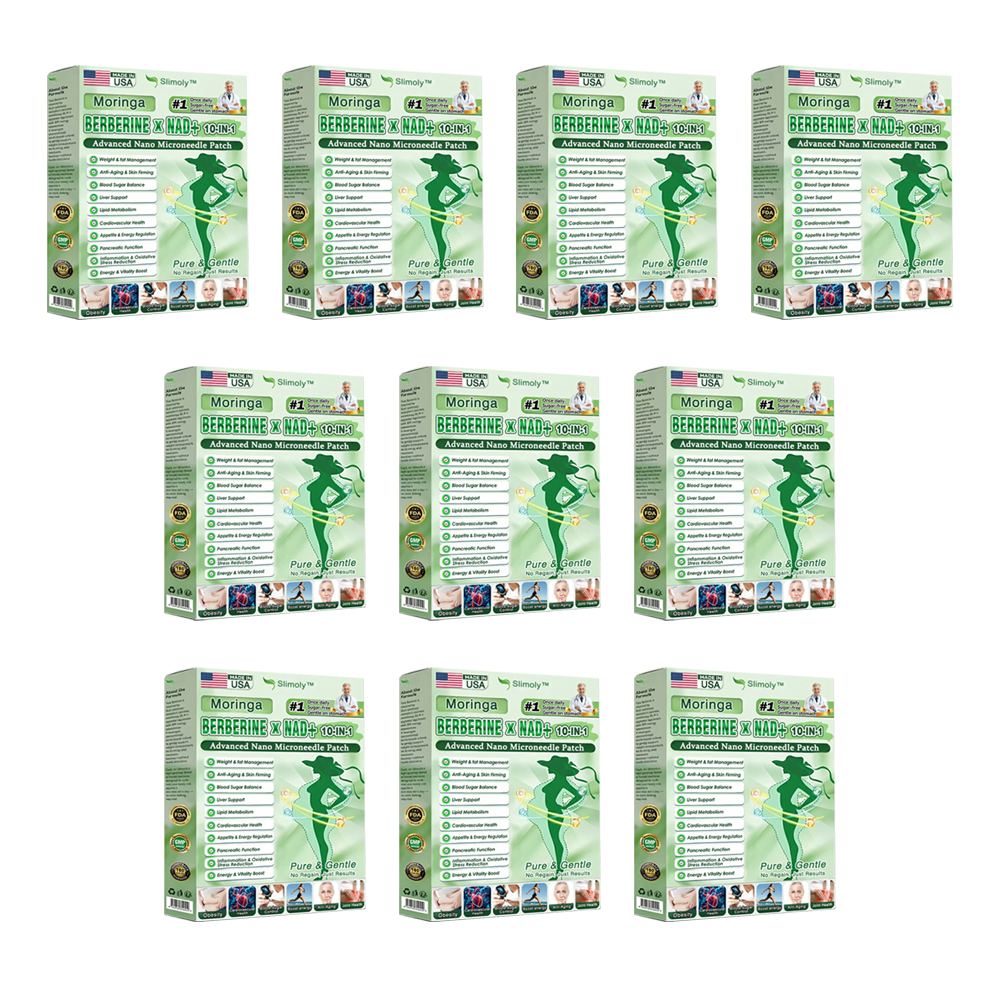 🔥Made in USA | Slimoly™ Moringa & Berberine 10-IN-1 Advanced Nano Microneedle Patch