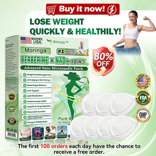 🔥Made in USA | Slimoly™ Moringa & Berberine 10-IN-1 Advanced Nano Microneedle Patch